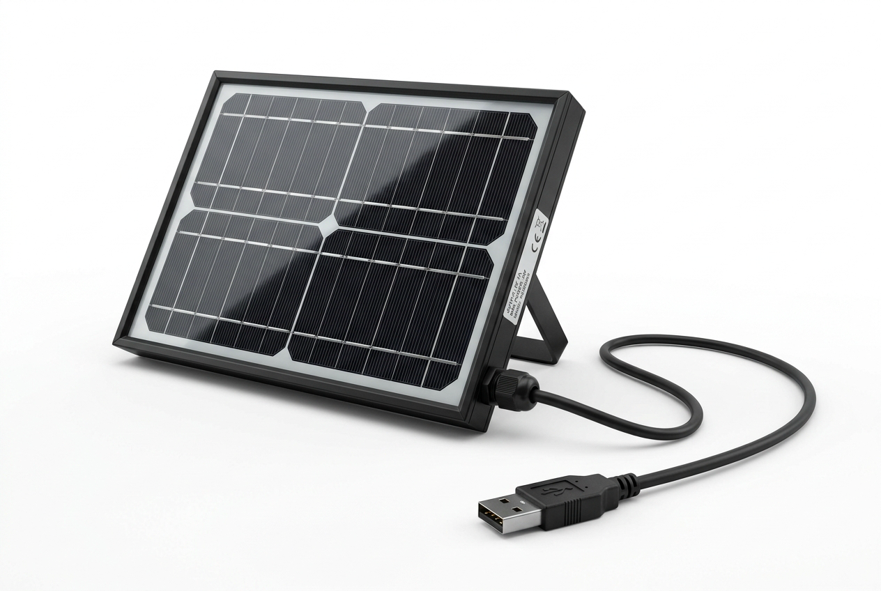 Plug-in solar panel setup outside a home, illustrating entry-level solar for household use